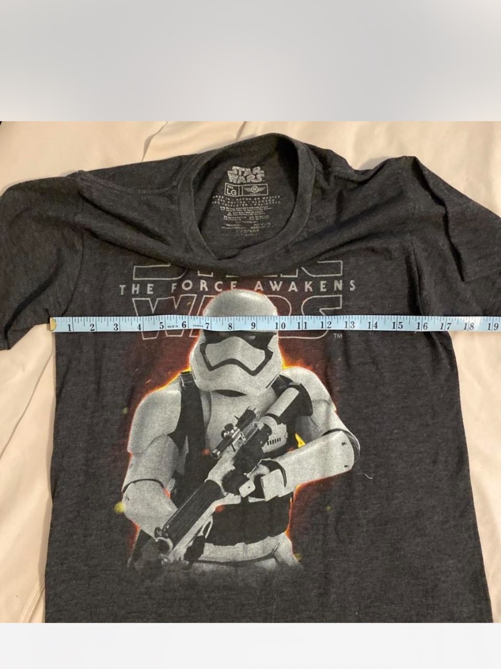 Star Wars Dark Gray The Force Awakens Stormtrooper Graphic Tee Sz L